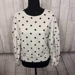 Les Coyotes de Paris Women's Size EU16 (US M)  White/Black Crop Reggie Blouse